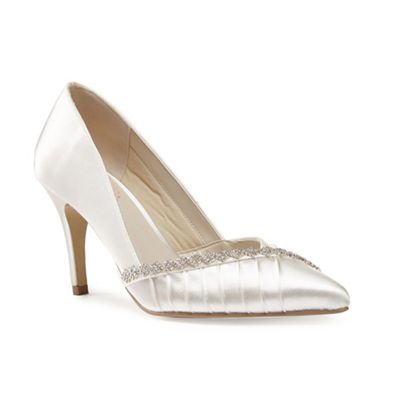 Pink by Paradox London Jewel trim 'Union' pleated court shoe
